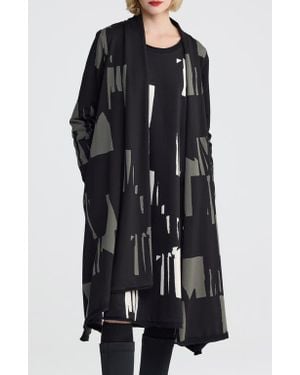Luukaa Aqualina Printed Jersey Duster - Black