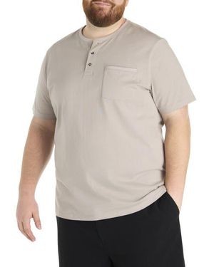 Harbor Bay by DXL Slub Henley Shirt - White