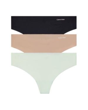 Calvin Klein Invisibles 3-Pack Thongs - Blue