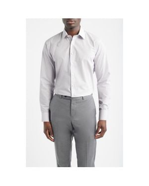 Nordstrom Trim Fit Check Non-Iron Cotton Dress Shirt - Gray