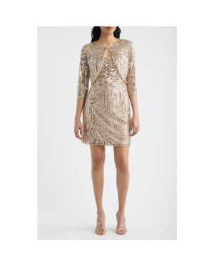 Pisarro Nights Embellished Cocktail Dress With Open Front Jacket in Blue | Lyst Pisarro Nights Embellished Cocktail Dress With Open Front Jacket in Blue | Lyst