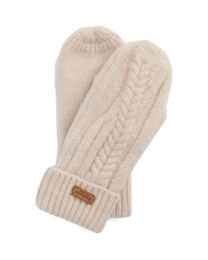Barbour Elsdon Cable Knit Mittens - Natural
