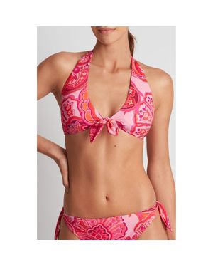 Ralph Lauren Tie Front Bikini Top - Pink