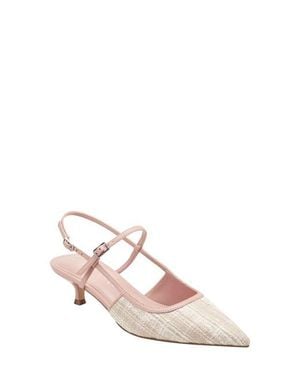 Marc Fisher Ceddy Slingback Pointed Toe Kitten Heel Pump - Pink