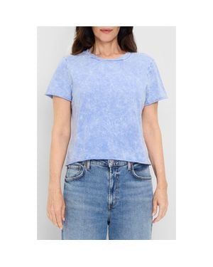 Michael Stars Jackie Raw Edge Crewneck T-Shirt - Blue