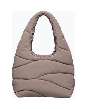 GotBag Wavy Puffer Recycled Nylon Shoulder Bag - Gray