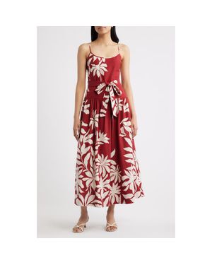 Julia Jordan Floral Print Sleeveless Maxi Dress - Red