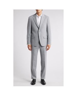 Vince Classic Heathered Stretch Wool Suit - Gray