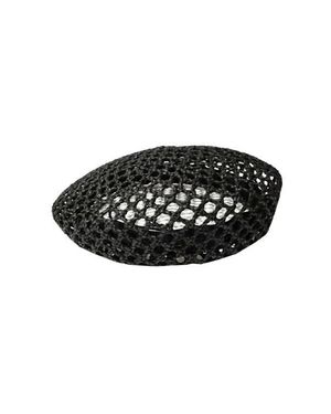 Binata Millinery Bini Mesh Straw Beret - Black