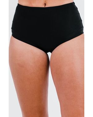 Calypsa High-Waisted Bikini Bottom - Black
