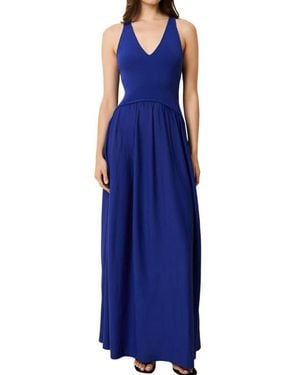 Solid & Striped The Maggie Crossback Maxi Dress - Blue