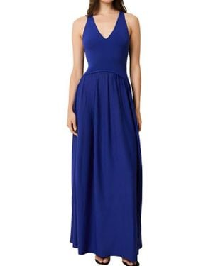 Solid & Striped The Maggie Crossback Maxi Dress - Blue