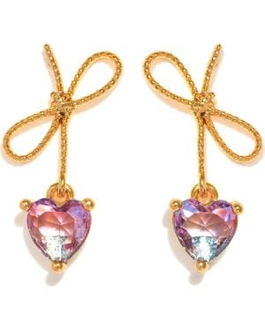 Girls Crew Heartstrings Drop Earrings - Metallic