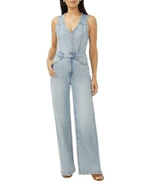 Silver Jeans Co. Wide Leg Denim Jumpsuit - Blue
