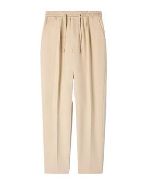 Sandro Elasticated Straight-Leg Pants - Natural