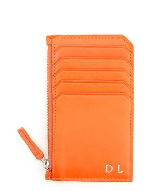 ROYCE New York Personalized Card Case - Orange