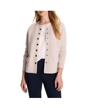 NIC+ZOE Collarless Knit Jacket - Natural