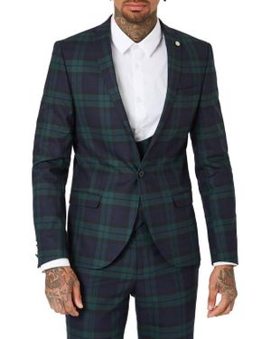 Twisted Tailor Ginger Skinny Fit Wool Blend Suit Jacket - Blue