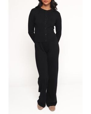 Petal & Pup Elliott Knit Cardigan & Pants Set - Black