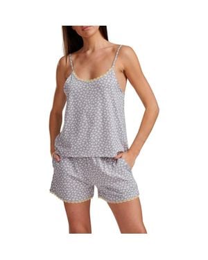 Splendid Cami And Boxer Pajama Set - Blue