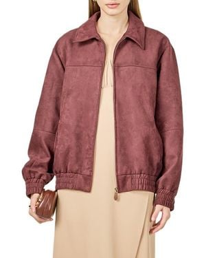 Endless Rose Faux Suede Work Jacket - Red
