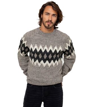 Celtic & Co. British Wool Fair Isle Sweater - Gray