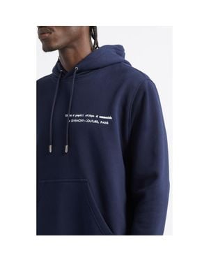 Givenchy Couture Seam Regular Fit Cotton Fleece Hoodie - Blue