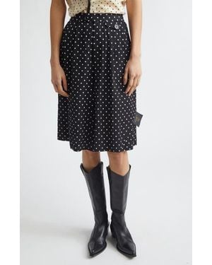 Undercover Polka Dot Wide Leg Shorts - Black