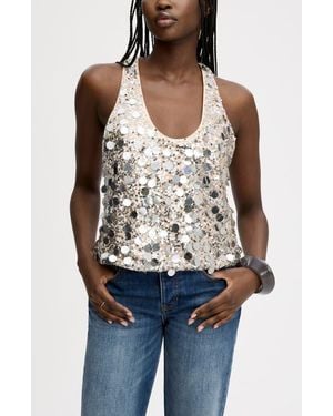 Sam Edelman Paillette Crop Tank - Multicolor