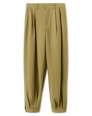 Mango Pleated Baggy Pants - Green