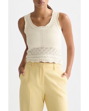 Scotch & Soda Pointelle Crop Sweater Tank - Yellow