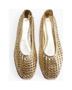H&M Straw Ballet Flats - Metallic