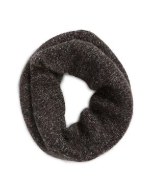 Johnstons of Elgin Brushed Cashmere & Silk Bouclé Snood - Black