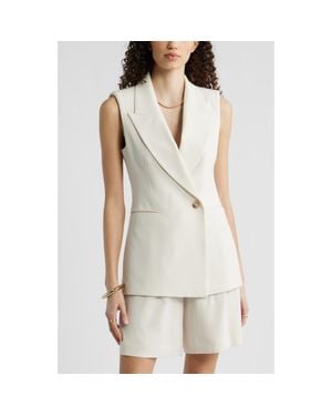 Nordstrom Sleeveless Crepe Blazer - White