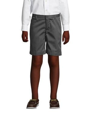 Lands' End School Uniform Boys Plain Front Blend Chino Shorts - Black