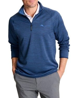 Tommy Bahama Palm Pro Islandzone Performance Half Zip Pullover - Blue