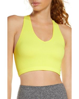 Free People Fp Movement Free Throw Crop Tank - Yellow