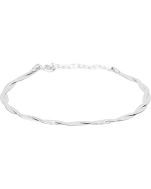 Bearfruit Jewelry 18K Plating Over Sterling Cass Chain Bracelet Trendy Minimalist Jewelry Unique - White