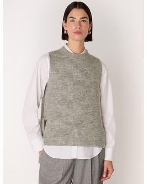 Whistles Wool Mix Side Tie Detail Tank - Gray