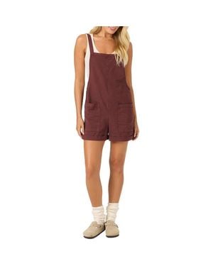 O'neill Sportswear Summerlin 2 Cotton & Linen Shortalls - Red
