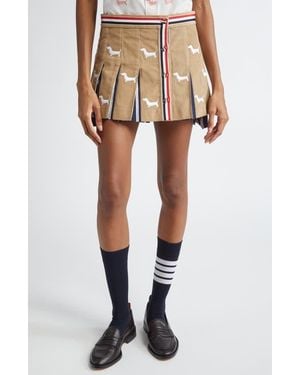 Thom Browne Hector Pleated Corduroy Miniskirt - Green