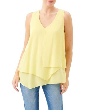 Karen Kane Drape Layered Asymmetric Tank - Yellow