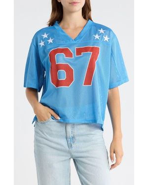 PacSun 67 Star Graphic Mesh Jersey - Blue