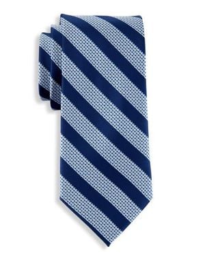 Oak Hill by DXL Big & Tall Textured Stripe Tie V2 - Blue