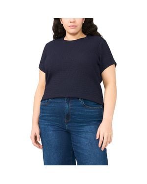Halogen® Pucker Crewneck T-Shirt - Blue