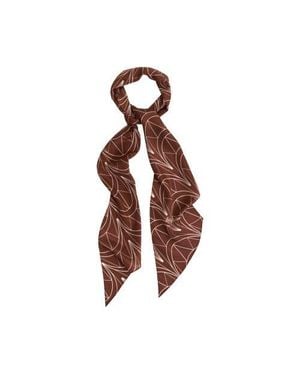 Lost Pattern Chrysler Silk Crepe Neck Scarf - Brown
