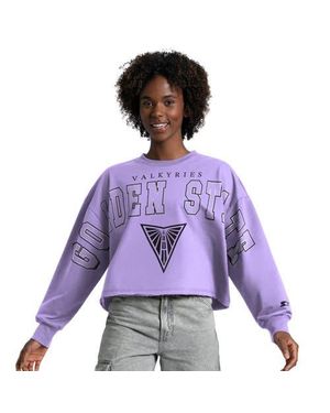 Starter Golden State Valkyries Bleachers Cropped Drop Shoulder Sweatshirt - Purple