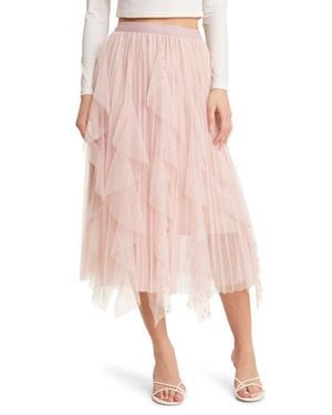 NIKKI LUND Wendy Beaded Tulle Skirt - Pink