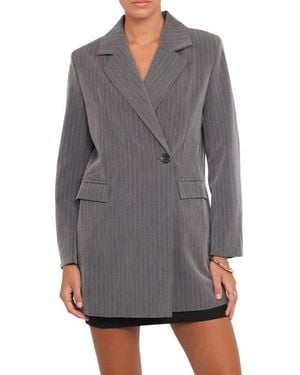 Petal & Pup Kerryn Pinstripe Blazer - Gray