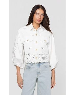 Generation Love Lumere Embroidered Denim Jacket - White